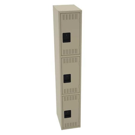 Wardrobe Locker, 12 in W, 18 in D, 72 in H, (1) Wide, (3) Tier, Sand MPN:TTS-121824-ASD