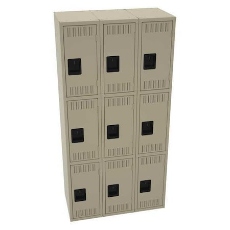 Wardrobe Locker, 36 in W, 18 in D, 72 in H, (3) Tier, (3) Wide, Sand MPN:TTS-121824-CSD
