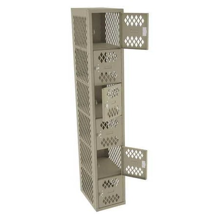 Box Locker, 12 in W, 18 in D, 72 in H, (1) Wide, (6) Tier, Sand MPN:VBL6-1218-ASND