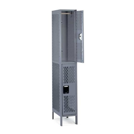 Wardrobe Locker, 12 in W, 18 in D, 78 in H, (1) Wide, (2) Tier, Gray MPN:VDL-121836-1MED GRAY