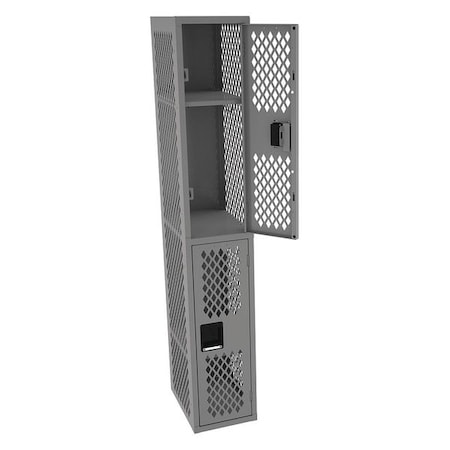 Wardrobe Locker, 12 in W, 18 in D, 72 in H, (1) Wide, (2) Tier, Gray MPN:VDL-121836-A MEDGR