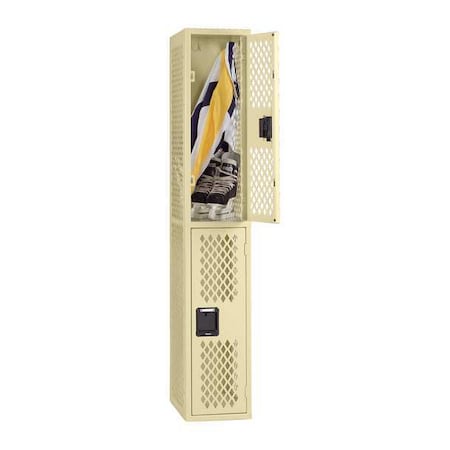 Wardrobe Locker, 12 in W, 18 in D, 72 in H, (1) Wide, (2) Tier, Sand MPN:VDL-121836-ASND
