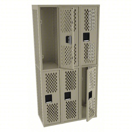 Wardrobe Locker, 36 in W, 18 in D, 72 in H, (2) Tier, (3) Wide, Sand MPN:VDL-121836-CSND