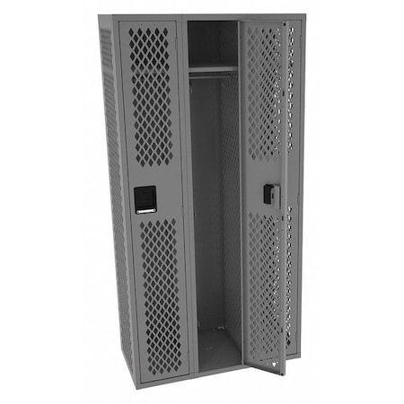Wardrobe Locker, 36 in W, 18 in D, 78 in H, (1) Tier, (3) Wide, Gray MPN:VSL-121872-CMED GRAY