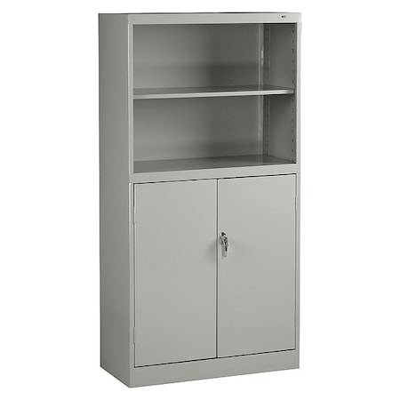 Storage Cabinet/Bookcase Combination, 72 in H, 36 in W, 18 in D, Light Gray, 5 Shelves, 0 Drawers MPN:BCD18-72LGY