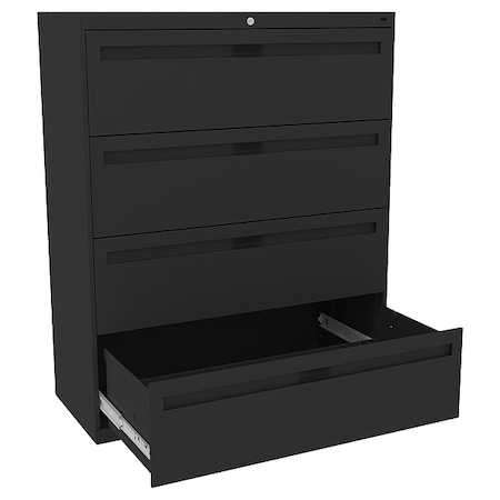 36 in W 4 Drawer Lateral File Cabinet, Black MPN:LPL3648L40 BLACK
