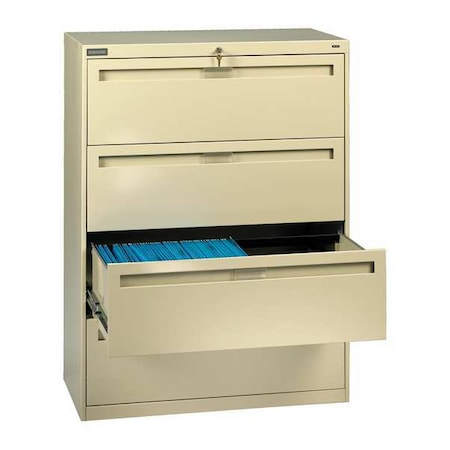 36 in W 4 Drawer Lateral File Cabinet, Champagne/Putty MPN:LPL3648L40 PUTTY
