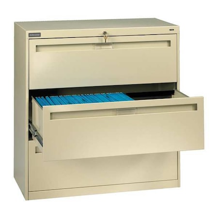 42 in W 3 Drawer Lateral File Cabinet, Champagne/Putty MPN:LPL4236L30 PUTTY