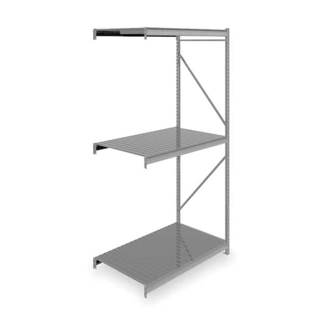 Add-On Bulk Storage Rack, 36 in D, 60 in W, 3 Shelves, Gray MPN:6940