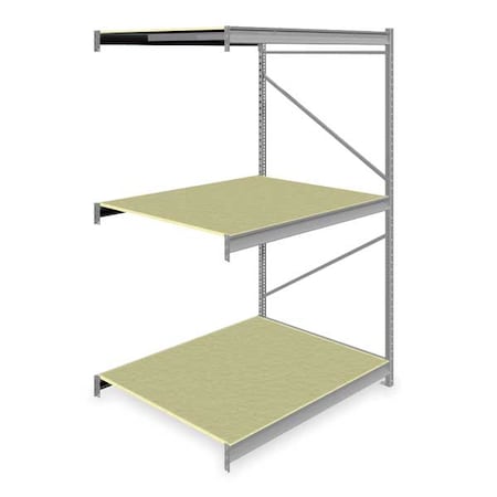 Add-On Bulk Storage Rack, 48 in D, 60 in W, 3 Shelves, Gray MPN:6940