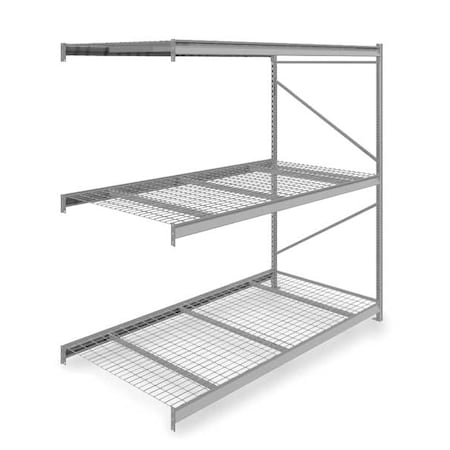 Add-On Bulk Storage Rack, 48 in D, 96 in W, 3 Shelves, Gray MPN:6940