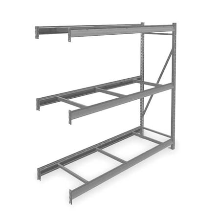 Add-On Bulk Storage Rack, 24 in D, 72 in W, 3 Shelves, Gray MPN:6940