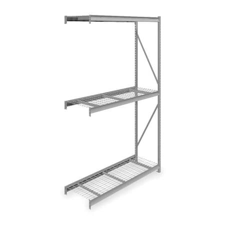 Add-On Bulk Storage Rack, 24 in D, 72 in W, 3 Shelves, Gray MPN:6940