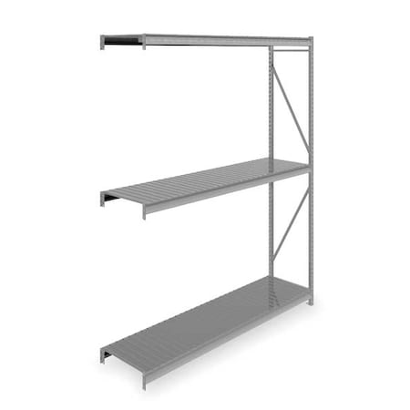 Add-On Bulk Storage Rack, 24 in D, 96 in W, 3 Shelves, Gray MPN:6940