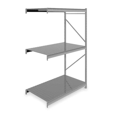 Add-On Bulk Storage Rack, 36 in D, 60 in W, 3 Shelves, Gray MPN:6940