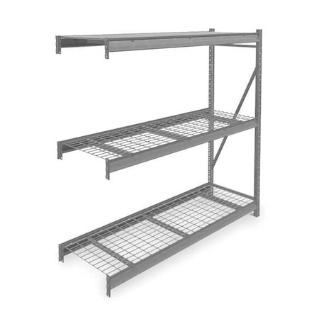 Add-On Bulk Storage Rack, 24 in D, 72 in W, 3 Shelves, Gray MPN:6940