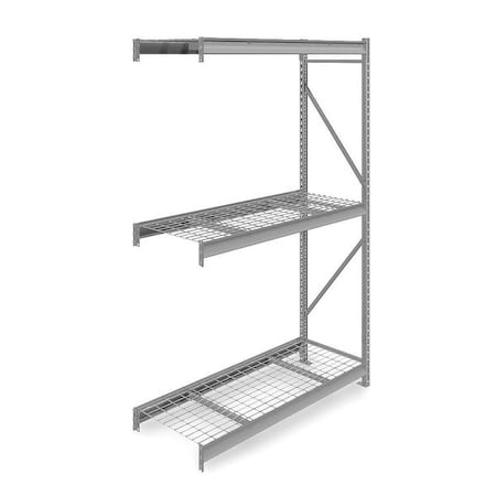 Add-On Bulk Storage Rack, 24 in D, 60 in W, 3 Shelves, Gray MPN:6940