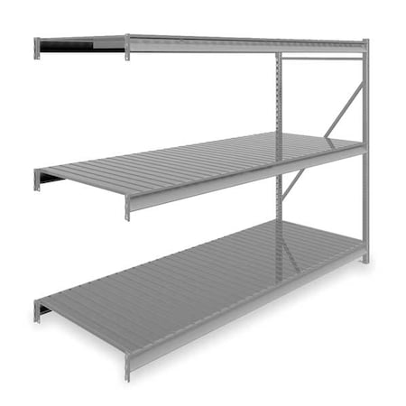 Add-On Bulk Storage Rack, 36 in D, 96 in W, 3 Shelves, Gray MPN:6940