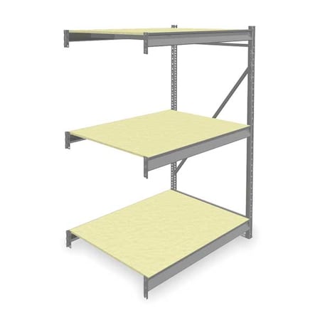Add-On Bulk Storage Rack, 36 in D, 48 in W, 3 Shelves, Gray MPN:6940