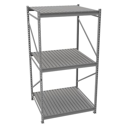 Starter Bulk Storage Rack, 48 in D, 48 in W, 3 Shelves, Gray MPN:6940