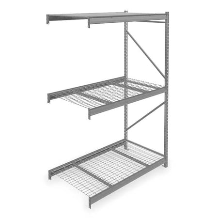Add-On Bulk Storage Rack, 36 in D, 60 in W, 3 Shelves, Gray MPN:6940