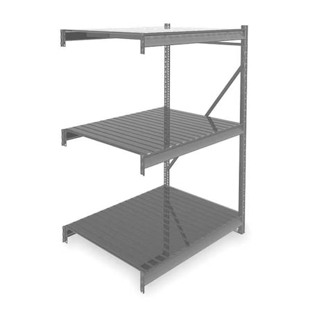 Add-On Bulk Storage Rack, 36 in D, 48 in W, 3 Shelves, Gray MPN:6940