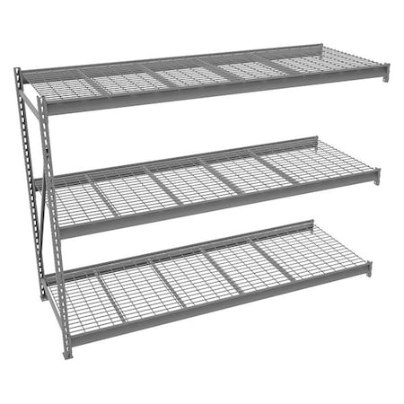 Add-On Bulk Storage Rack, 36 in D, 96 in W, 3 Shelves, Gray MPN:6940