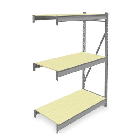 Add-On Bulk Storage Rack, 24 in D, 48 in W, 3 Shelves, Gray MPN:6940