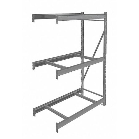 Add-On Bulk Storage Rack, 24 in D, 72 in W, 3 Shelves, Gray MPN:6940