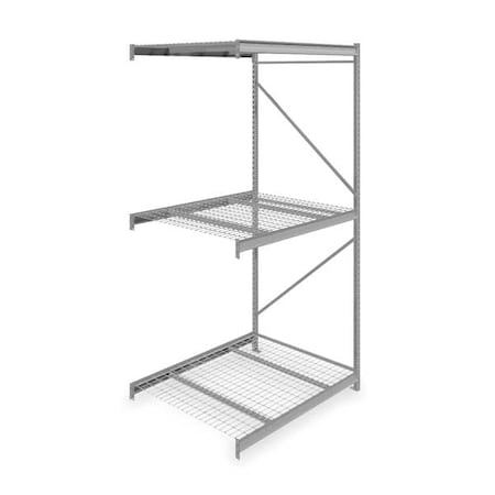 Add-On Bulk Storage Rack, 48 in D, 60 in W, 3 Shelves, Gray MPN:6940