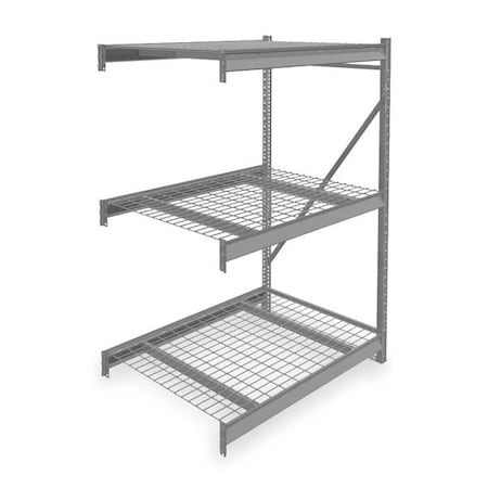 Add-On Bulk Storage Rack, 36 in D, 48 in W, 3 Shelves, Gray MPN:6940