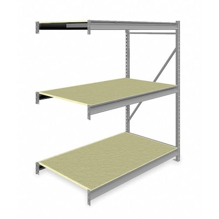 Add-On Bulk Storage Rack, 36 in D, 60 in W, 3 Shelves, Gray MPN:6940