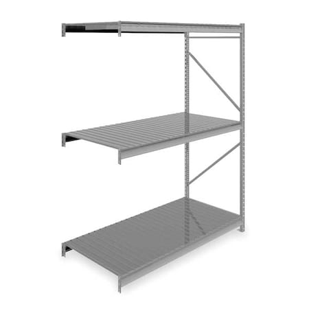 Add-On Bulk Storage Rack, 36 in D, 72 in W, 3 Shelves, Gray MPN:6940