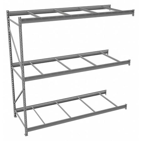 Add-On Bulk Storage Rack, 36 in D, 96 in W, 3 Shelves, Gray MPN:6940