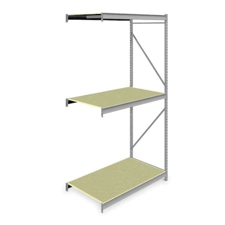 Add-On Bulk Storage Rack, 36 in D, 60 in W, 3 Shelves, Gray MPN:6940