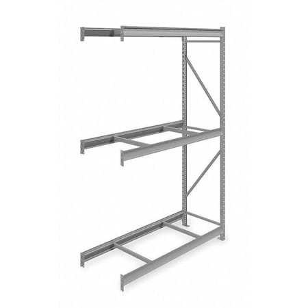 Add-On Bulk Storage Rack, 24 in D, 60 in W, 3 Shelves, Gray MPN:6940