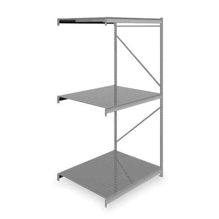 Add-On Bulk Storage Rack, 48 in D, 60 in W, 3 Shelves, Gray MPN:6940