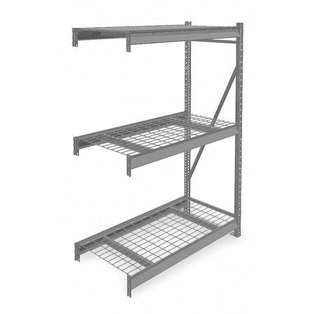 Add-On Bulk Storage Rack, 24 in D, 48 in W, 3 Shelves, Gray MPN:6940