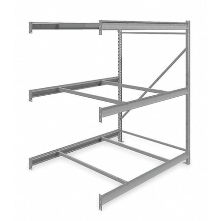 Add-On Bulk Storage Rack, 48 in D, 60 in W, 3 Shelves, Gray MPN:6940