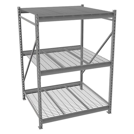 Starter Bulk Storage Rack, 48 in D, 48 in W, 3 Shelves, Gray MPN:6940