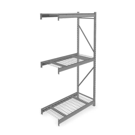 Add-On Bulk Storage Rack, 24 in D, 48 in W, 3 Shelves, Gray MPN:6940