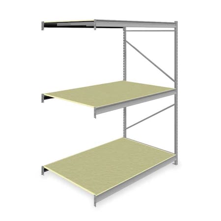 Add-On Bulk Storage Rack, 48 in D, 72 in W, 3 Shelves, Gray MPN:6940