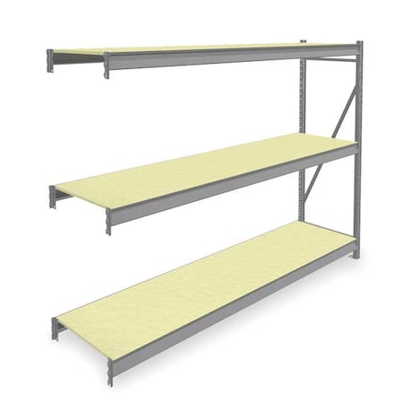 Add-On Bulk Storage Rack, 24 in D, 96 in W, 3 Shelves, Gray MPN:6940