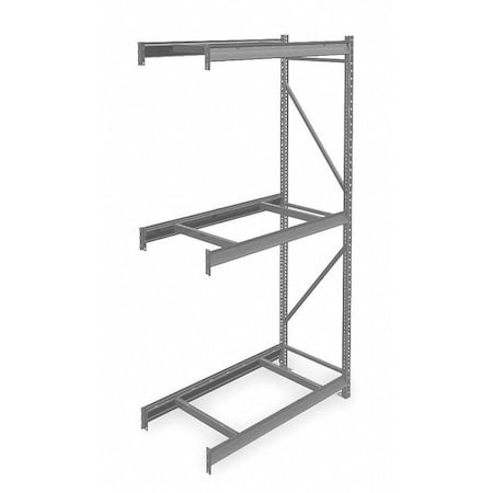 Add-On Bulk Storage Rack, 24 in D, 48 in W, 3 Shelves, Gray MPN:6940
