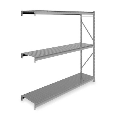 Add-On Bulk Storage Rack, 24 in D, 96 in W, 3 Shelves, Gray MPN:6940