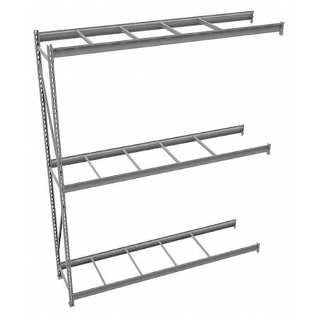 Add-On Bulk Storage Rack, 24 in D, 96 in W, 3 Shelves, Gray MPN:6940