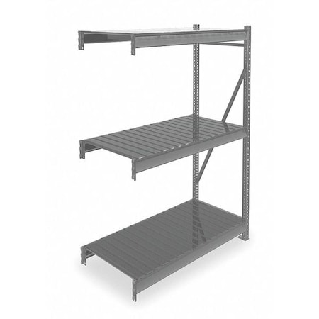 Add-On Bulk Storage Rack, 24 in D, 48 in W, 3 Shelves, Gray MPN:6940