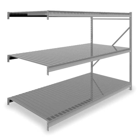 Add-On Bulk Storage Rack, 48 in D, 96 in W, 3 Shelves, Gray MPN:6940