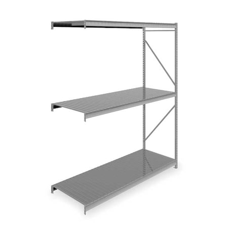 Add-On Bulk Storage Rack, 36 in D, 96 in W, 3 Shelves, Gray MPN:6940