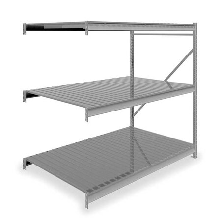 Add-On Bulk Storage Rack, 48 in D, 72 in W, 3 Shelves, Gray MPN:6940